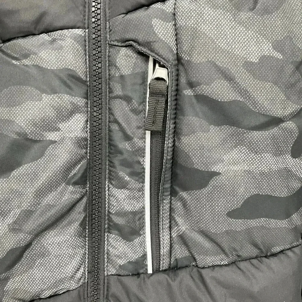 ZeroXposur‎ Boy's Heavyweight Puffer Coat Black Camo Hooded Jacket Youth Medium